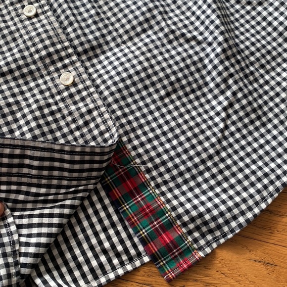 Vineyard Vines Cotton Cashmere Holiday Gingham Button Down Shirt Size 0 - Picture 6 of 12
